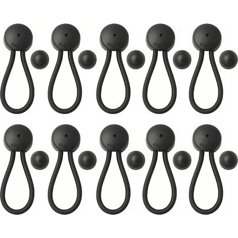 Mini cordon élastique et attache pour bâches en toile, lot de 10, longueur suffisante pour une utilisation optimale. (1/5)