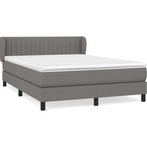 Maison Exclusive - Giroletto a Molle con Materasso Grigio Scuro 140x190 cm Tessuto (1/5)