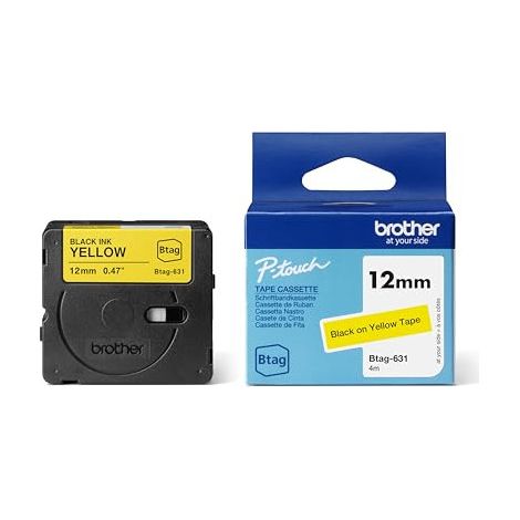 brother BROTHER 12MM BTAG631 Ribbon Black on Yellow