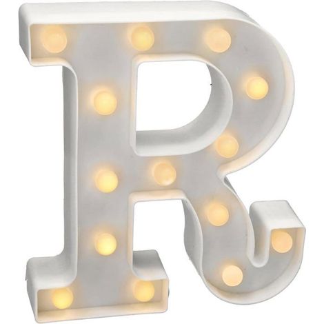 Lettres Lumineuses Alphabet Lumineux Lampe LED Lettre Lumières Lettre Deco Opérateur à Piles pour Réceptions Partie Mariage (R) (1/5)