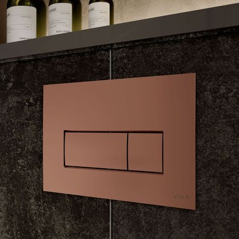 Vitra Loop Square Dual Flush Plate - Soft Copper (1/4)