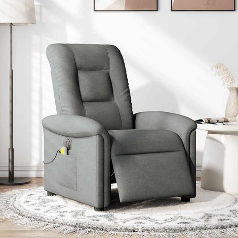 Maison Exclusive - Sillón reclinable de masaje eléctrico tela gri