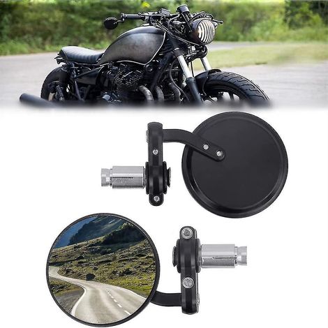 rétroviseurs convexes pour moto, rétroviseurs extérieurs latéraux, rétroviseur arrière flexible noir - 7/8 pouce, pour le sport (1/5)