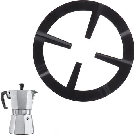 Support de Casserole Moka, Universel Support pour Cuisinière, Support Pot à Moka Acier Inoxydable pour Cuisinière Gaz Rond Métal Réducteur d'anneau de Gaz Cafetière Réducteur étagère Anneau 13cm (1/5)