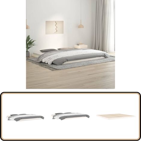 Massivholzbett Weiß 200x200 cm Kiefer - Holzbett - Doppelbett - Kiefernholzbett - Weißes Bett - Modernes Bett