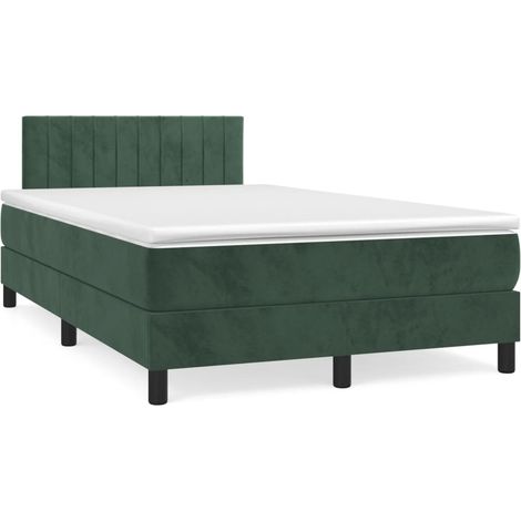 Sommier à lattes de lit avec matelas LED vert foncé 120x190 (1/5)