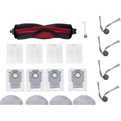Kit d'accessoires de 18 pièces compatible avec les aspirateurs robots Q7 TF/Q7 TF+ : brosse rotative, brosse latérale, filtre HEPA, balai, sac à poussière. (1/5)