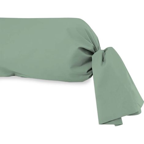 Soleil d’ocre Federa per cuscino alla francese, cotone 57 fili, Verde (Verde Acqua), 45 x 185 cm