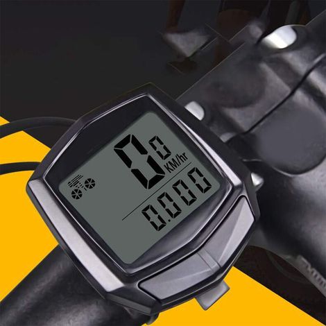 Compteur de vitesse filaire étanche avec ordinateur LCD pour vélo, affichage multifonctions : odomètre, chronomètre (1/5)