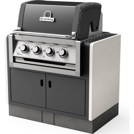 TUOZI - Barbacoa de Obra para Gas Modelo KITAWAY GAS Empotrable Regal 420 (Gris/Blanco - 98 x 73 x 119 cm) REF: T00205 - Uso en Exteriores (1/5)