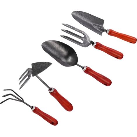 Kit Outils de Jardinage Pelle et Râteau en Acier Inoxydable, Design Simple et Finition Soignée, Pratique et Facile à Utiliser Jardinage Extérieur (1/5)
