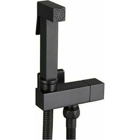 Complete set of brass toilet shower, black, for personal hygiene and increased comfort (1/5)