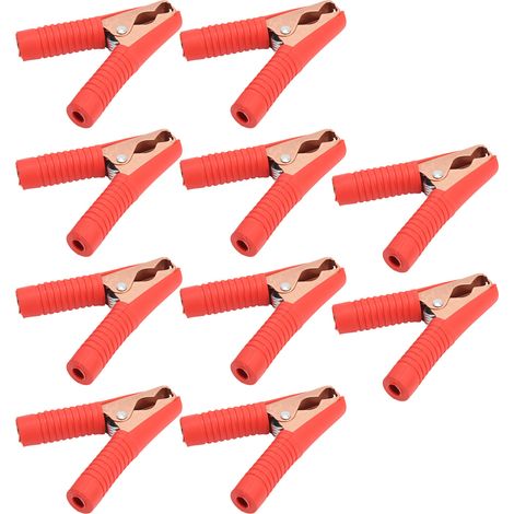 10 Pinces de Batterie 100A, Ouverture 20mm, Léger, pour Voitures Camions Véhicules - Lot de 10 (1/5)