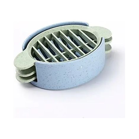 Cortador de huevos, herramienta de cocina para huevos, cortador multifuncional de paja de trigo, artefacto, utensilios de cocina, azul (1/4)