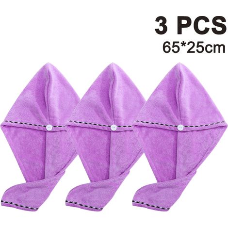Lot de serviettes pour cheveux en microfibre pour femmes, séchage rapide, anti-frisottis (1/5)