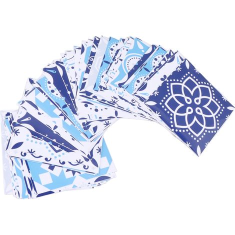 64 Fliesenaufkleber im mediterranen Stil, glänzende, selbstklebende Folie für Küche und Bad, 10 cm, wiederverwendbar (1/5)