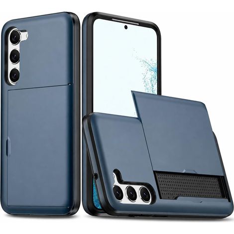 Compatible avec Coque Samsung A55 5G avec Porte-Cartes Portefeuille, Coqu Samsung Galaxy A55 5G Protection Coulissant Cache Étui Silicone Antichoc Housse Cover (Bleu Marine) (1/5)