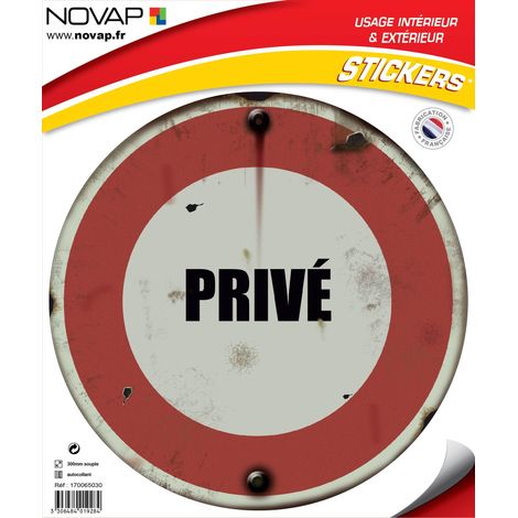 Panneau vintage Privé - Adhésif Ø300mm - 4019284