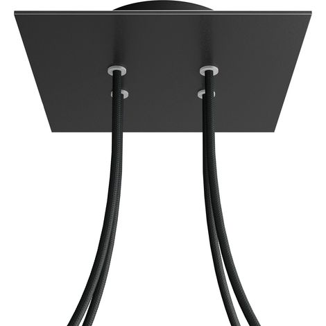 creative cables - Rose-One rosace carrée, 200 mm avec 4 trous et 4 trous latéraux