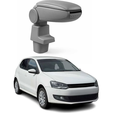 OMAC Accoudoir pour VW Polo V 2009-2017 - Snap-On - ABS + Simili Cuir - Aucune Perçage ou Installation - Installation Facile Gris (1/5)