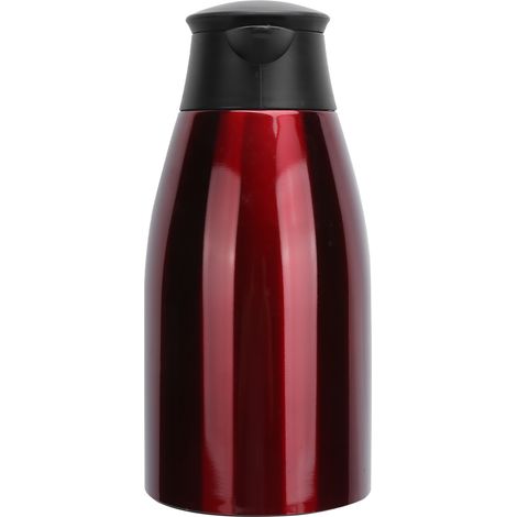 Bouilloire isotherme 2L en acier inoxydable, rouge, idéale pour la maison, le bureau et les voyages. (1/5)