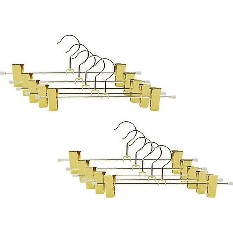 Lot de 10 cintres métalliques de 30,5 cm avec 2 pinces antidérapantes pour pantalons, jupes et sous-vêtements. (1/5)