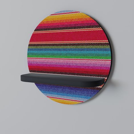 ETHNIC MEXICAN Rundes Regal Schwarz (1/5)