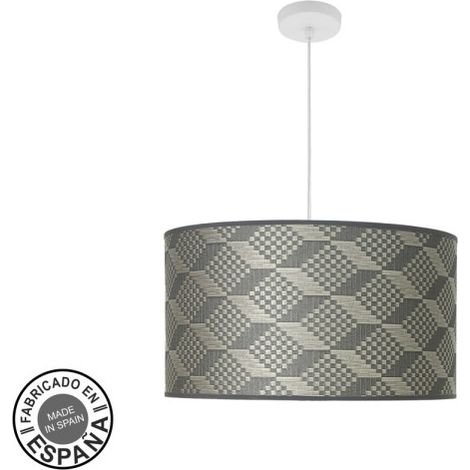 Fashion Pendelleuchte 3xe27 Weiß/Tetrisgrau Regx50x50cm C/Diffusor