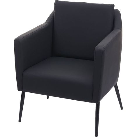 Lounge-Sessel HHG-707a, Sessel Cocktailsessel Relaxsessel Kunstleder schwarz