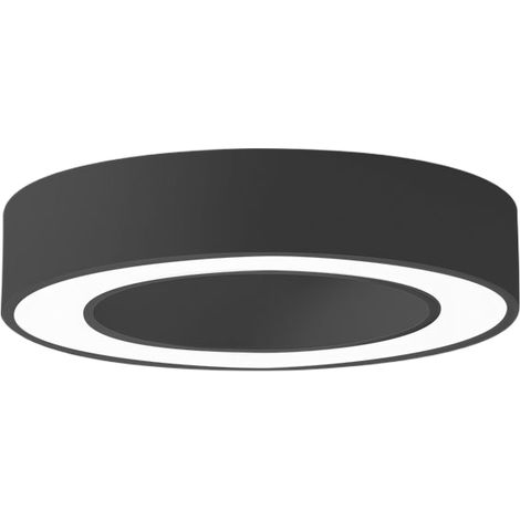 Plafonnier Flor P/P - Led Intégrée 30W 3000K, Gradable À Coupe De Phase, Aluminium Noir Satiné, Diffuseur En Méthacrylate - Gealuce (1/3)