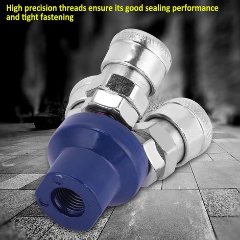Raccord pneumatique rapide 3 voies femelle 12mm pour tuyau d'air, filetage 1/4" BSPT, coupleur enfichable (1/5)