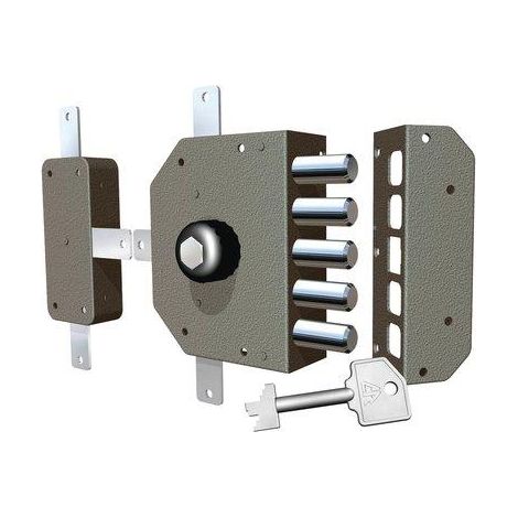 SERRATURA LEGNO APPLICARE 3300P CR C.POMPA M4+POMOLO TRIPL E.MM 60 SX