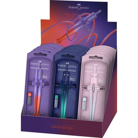 EXPOSITOR 15 COMPAS FABER CASTELL STREAM FLOW EDITION COLORE