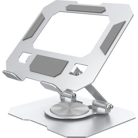 360° Support Tablette Argent, Pliable Support Tablette Bureau Accessoires pour Tablette/PS/mobilephones