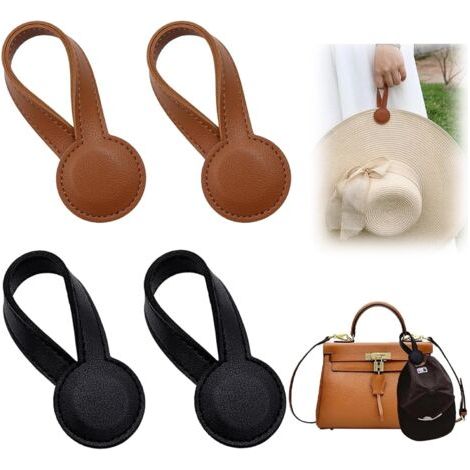 QORVA-Lot de 4 porte-serviettes magnétiques en cuir, porte-serviettes, clips magnétiques pour chapeau, voyage, sac à main, sac à dos, salle de bain, cuisine (1/5)