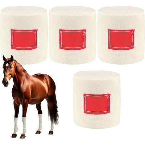 Bandages pour Jambes de Cheval Protecteur Doux en Polaire Élastique Bandages Équestres De 300 Cm Pour Jambes De Cheval Pour L'Entraînement Le Box Le Pré Les Sentiers Et Les Concours (1/5)