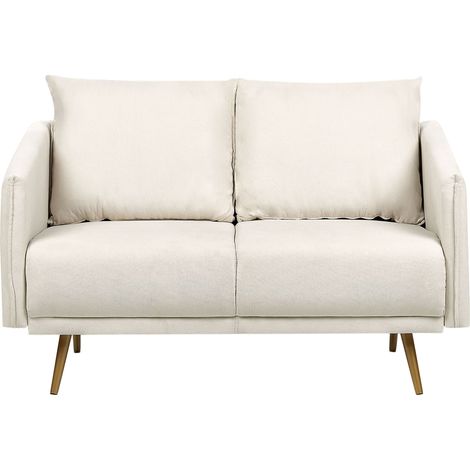 Sofa 2-Sitzer MAURA Stoff Hellbeige