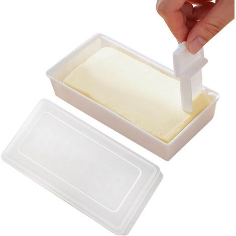 Mantequera con tapa，Rebanadora francesa hermética，Almacenamiento para el hogar: cocina，artículos de cocina para acampar y picnics (1/3)