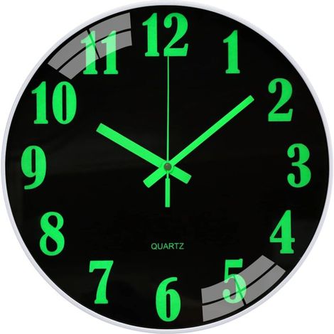 Orologio da parete silenzioso e luminoso da 30 cm, orologio da parete fluorescente, luce notturna, grande orologio decorativo per camera da letto, cucina, soggiorno, ufficio