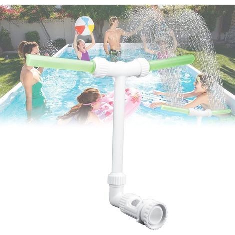 Swimming Pool Waterfall Fountain, 2 Fountain Heads, Fun Sprinklers for Swimming Pools, Swimming Pool Accessories, Indoor and Outdoor Swimming Pool Decoration (Fluorescence)