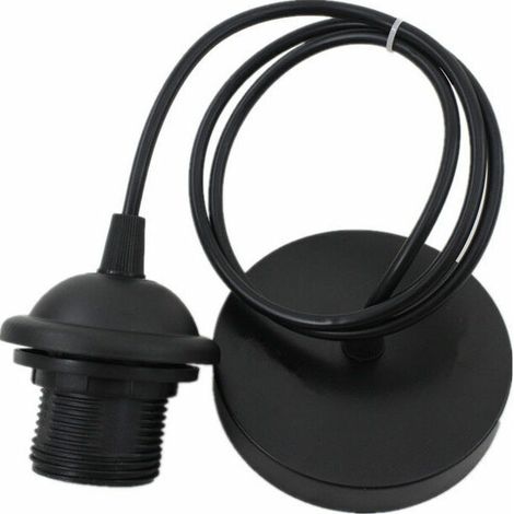 E27 Porte Lampe Suspension,E27 Pendentif Lampes Suspendues Accessoire avec  Câble Base de Lampe,Base de Lampe de Lampe Suspendue,pour Chambre, Salon, Couloir Noir 1m