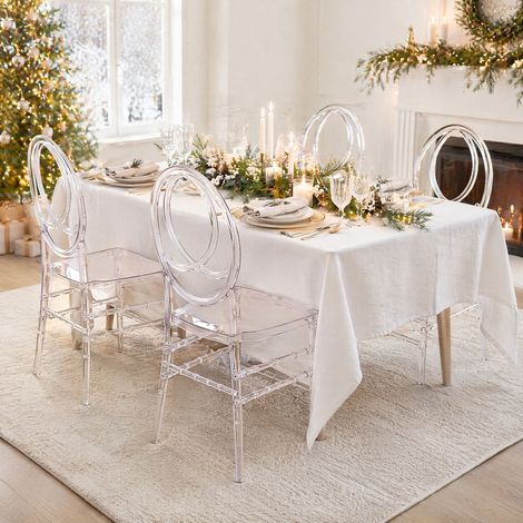 Set di 4 sedie da pranzo trasparenti in plastica OKWISH (1/5)