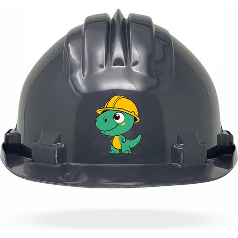 TAMS® Kinderhelm - Drehverschluss Grau Dinosaurier