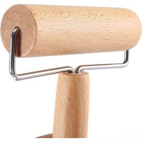Rouleau À Pâtisserie - Bois De Hêtre Naturel - Pour Pâte À Pizza Et Tartes - 17,2 X 3,2 X 10,5 Cm - 1 Pièce (1/5)