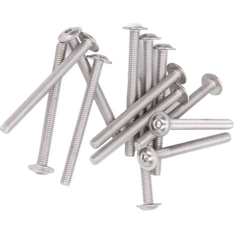 Vis à tête cylindrique bombée A2-70 en acier inoxydable, Boulons à six pans creux M4x40mm, Kit de 50 pièces pour fixation robuste