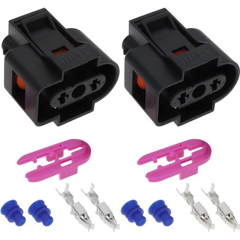 2 x 2 Pin Washer Tank Sensor Connector 1J0973202 Compatible with VW and Compatible with Audi (1/5)