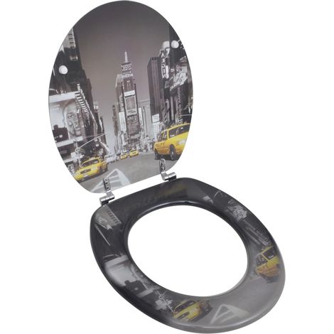 Sedile WC con coperchio in MDF design New York 020002885 (1/5)
