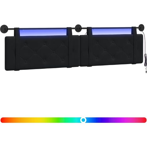 Maison Exclusive - Tête de lit suspendue Avec lumière LED Noir Velours (1/5)