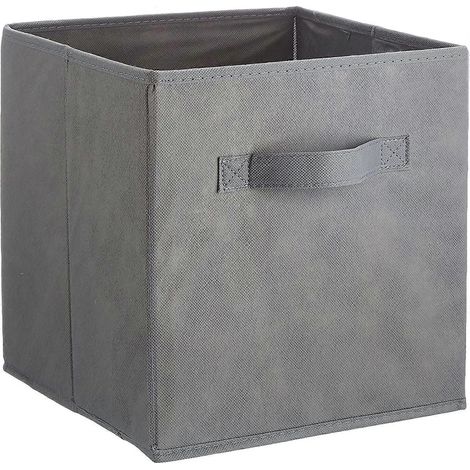 Faltbare Aufbewahrungsboxen aus Stoff mit Griffen, grau – 6er-Set