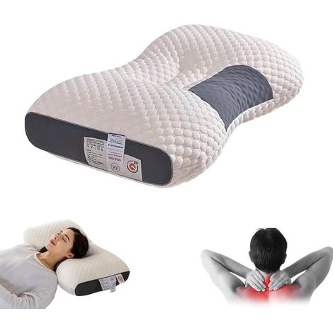 Oreiller orthopédique ergonomique pour nuque – Soutien cervical confortable – Convient pour dormir sur le côté, le dos ou le ventre (1/5)